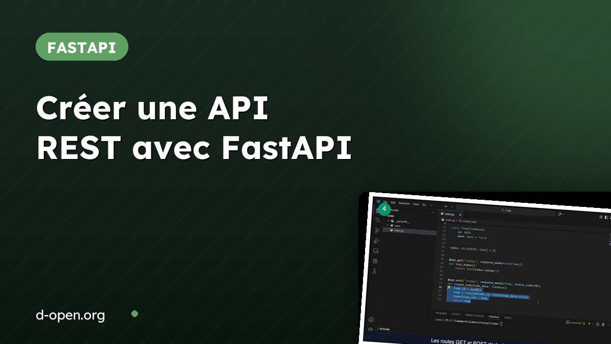 Créer une API REST avec FastAPI, tutoriel en 6 étapes
