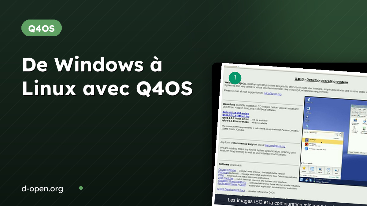 Migrer un poste Windows vers Linux avec Q4OS, tutoriel en 5 étapes